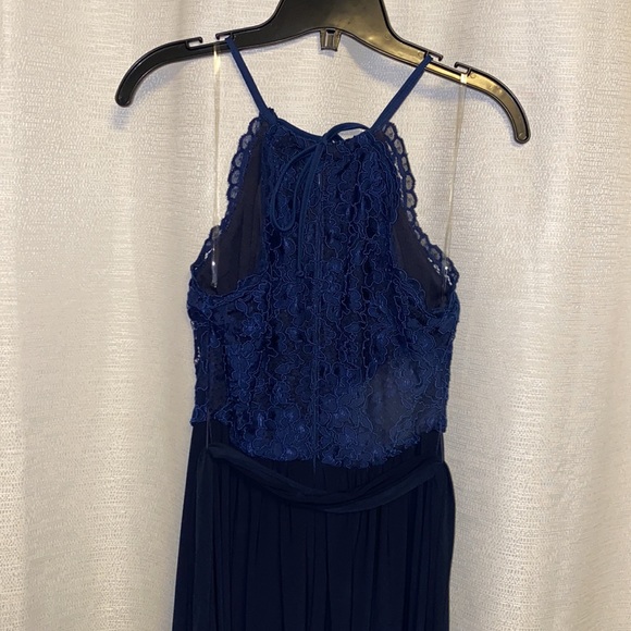 le chateau lace and knit halter gown - Picture 4 of 5